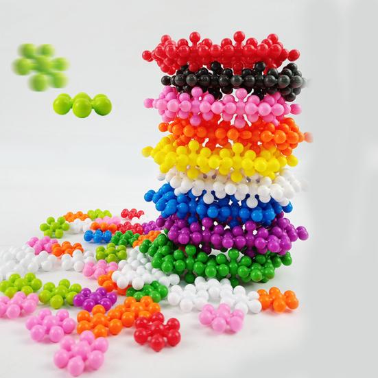 60/100/200 Peças Blocos de Montar Design 3D Tridimensional Giratório Divertido Cor Estável Reconhecimento de Cores Multicolorido Blocos de Montar Flor de Ameixa Presente de Aniversário