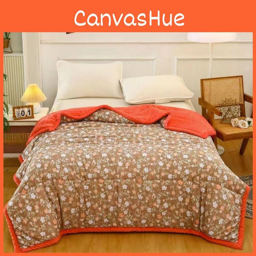 Lotso Flower Print Cotton Fiber Comforter Moisture Wicking Breathable Fabric