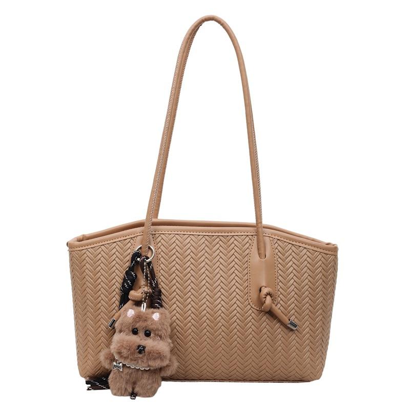 Woven Pattern Bag Women's Large-capacity Autumn and Winter Versatile Shoulder Underarm Bag Casual Commuter Bag