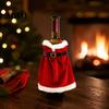 Xmas Drink Ornament Christmas Wine Bottle Cover, Velvet Santa Suit Sleeve, Plush Holiday Decoration Cover for Xmas, New Year, Dinner Table Decor Gift