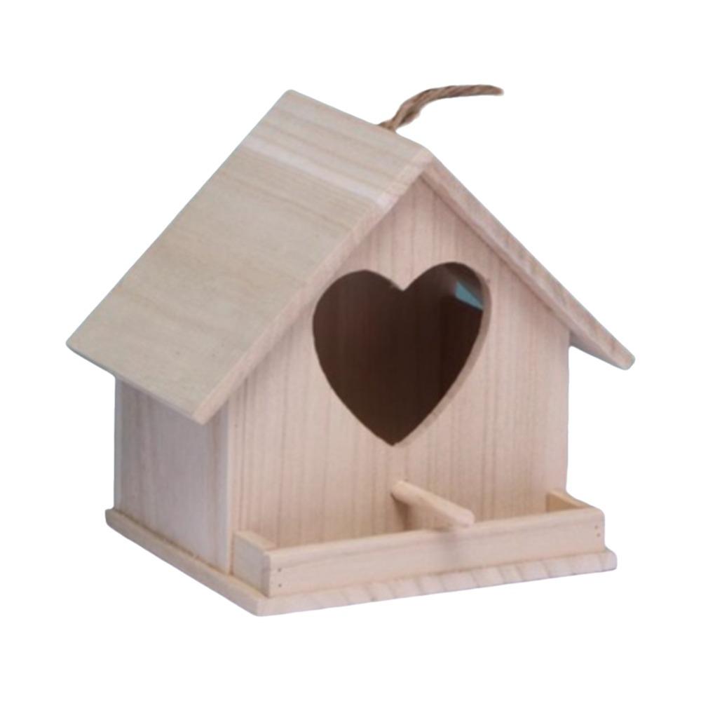 Handmade Wooden Bird House Hanging Parrot Nest House Garden Bird House Bird Feeder  Balcony
