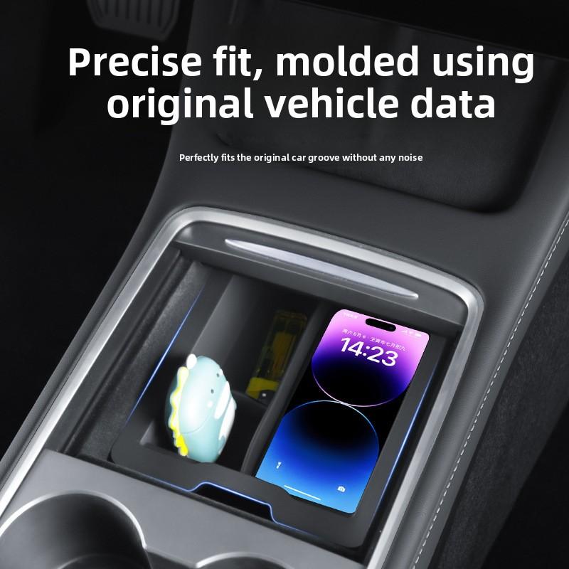 Car Sticker For Tesla Model 3 Highland Model Y Central Control Armrest Box Silicone Storage Front and Rear Storage Small Ice Box