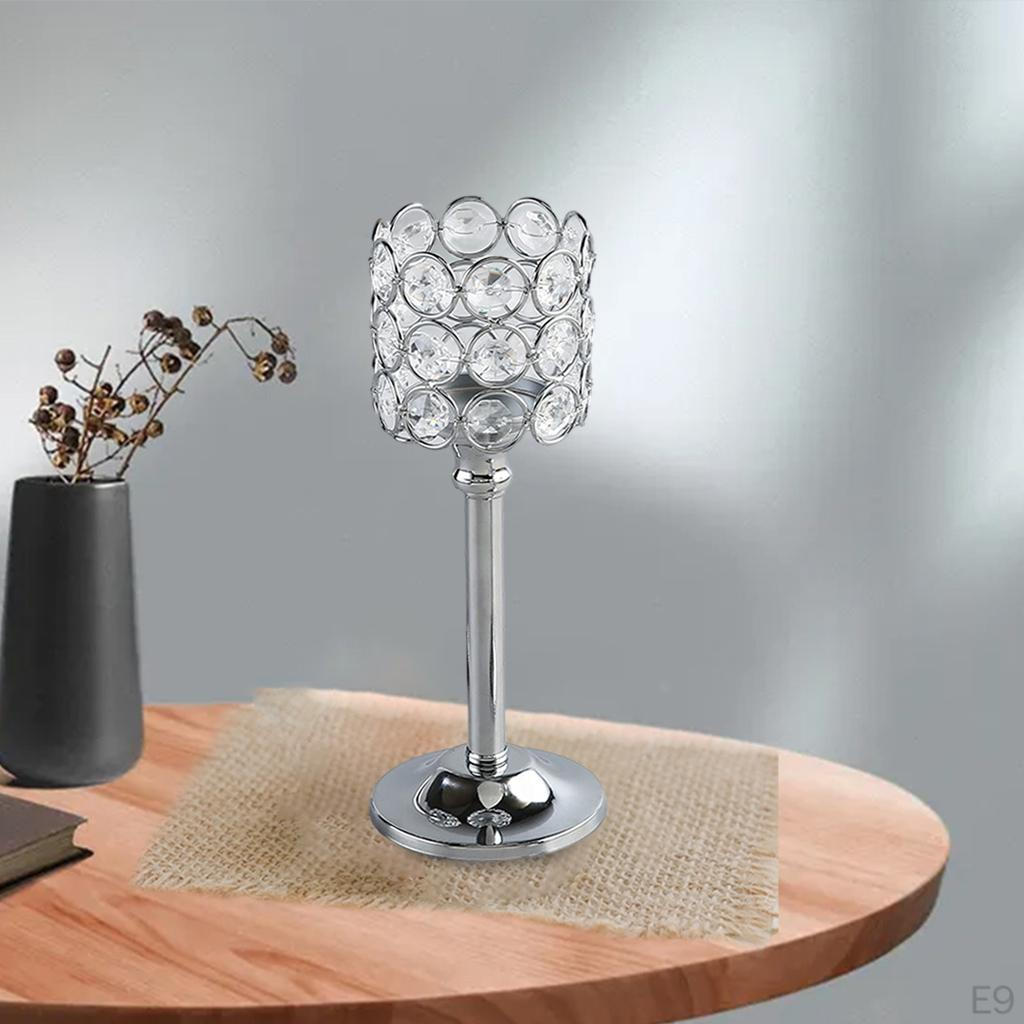 Crystal Candle Holder Decor Plating Table Centerpiece Candlesticks for Wedding, Dining Room,
