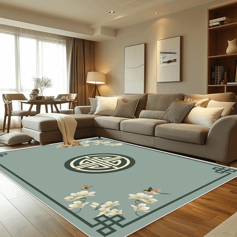 Chinese Style Flower Carpets for Living Room Retro Decoration Carpet Home Hall Sofa Area Floor Mat Bedroom Hallway Large Rugs