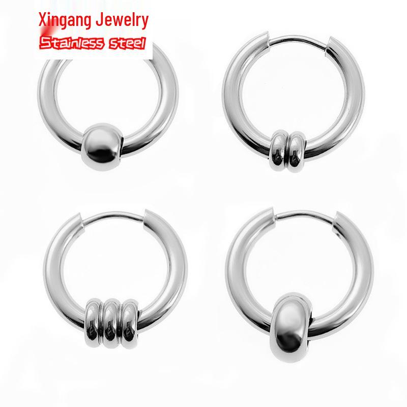 Unisex Retro-Style Exaggerated Hoop & Ear Cuff Set   