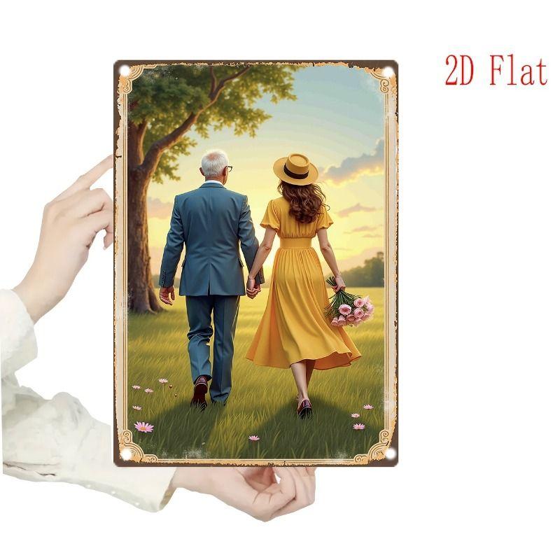 

Vintage Valentine s Day Metal Decorative Painting Gift for Couples Bedroom Living Room Cafe