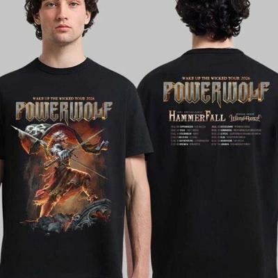 Powerwolf Wake Up The Wicked Tour 2026 Power Metal Konzert T-Shirt Oberteile T-Shirts Unisex S-5XL