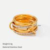 European and American style stainless steel hot-selling women's rings geometric stacking design high-end ring niche jewelry women
