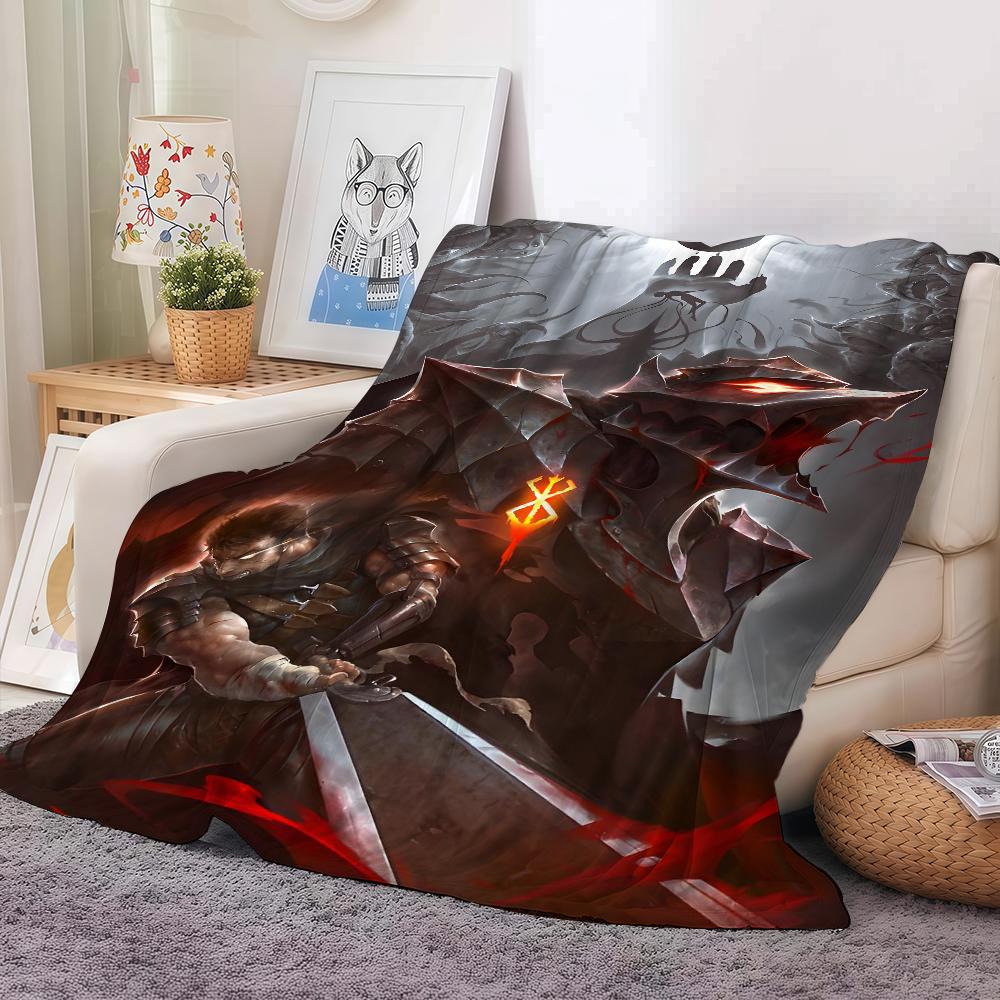 K-entaro Miura Berserk Guts Comic Blanket Warm And Soft Suitable For Bedroom Living Room Sofa Bed Office Travel Camping