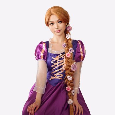 Peruka kostiumowa Roszpunki, bardzo długa, blond, proste włosy | Halloween i Cosplay | Naturalny wygląd | Lekka, regulowana czapka (Idealny dla kobiet)