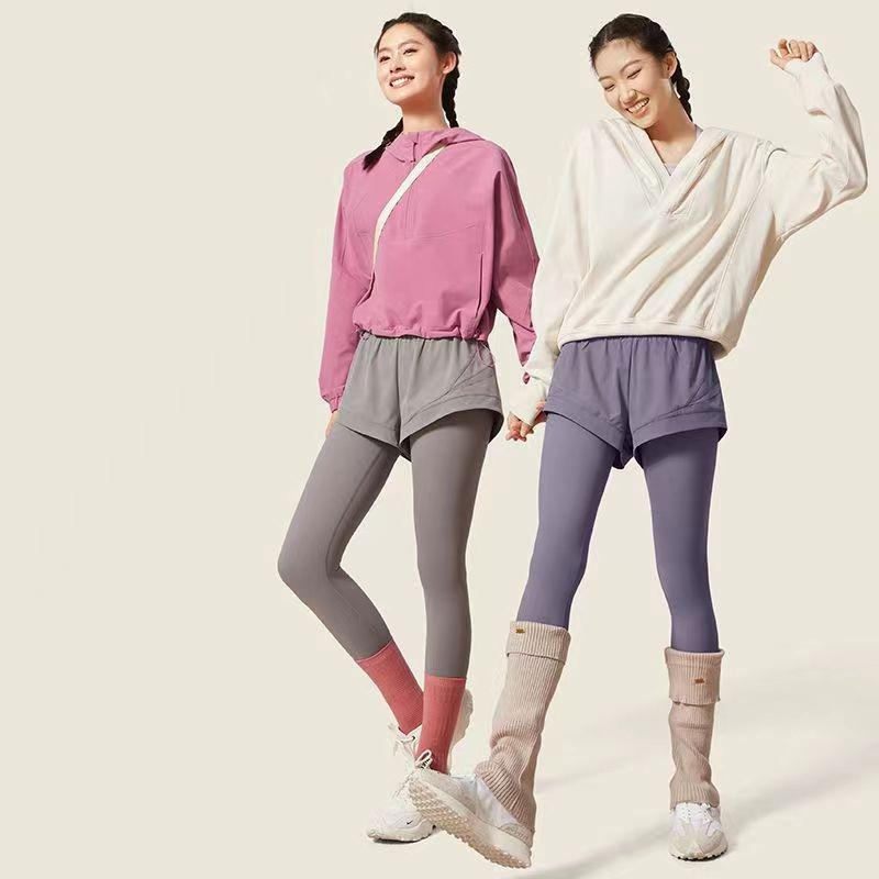 Women's High Waist Quick-Dry Yoga Pants - Fake Two-Piece Hip-Lifting Fitness Trousers