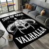Odin Simbolo Vichingo Valknut Nordico Valhalla Tappeto Tappetino per Soggiorno Camera da Letto Casa Decorazione Divano, Tappeto da Area Tappetino Antiscivolo per Pavimento