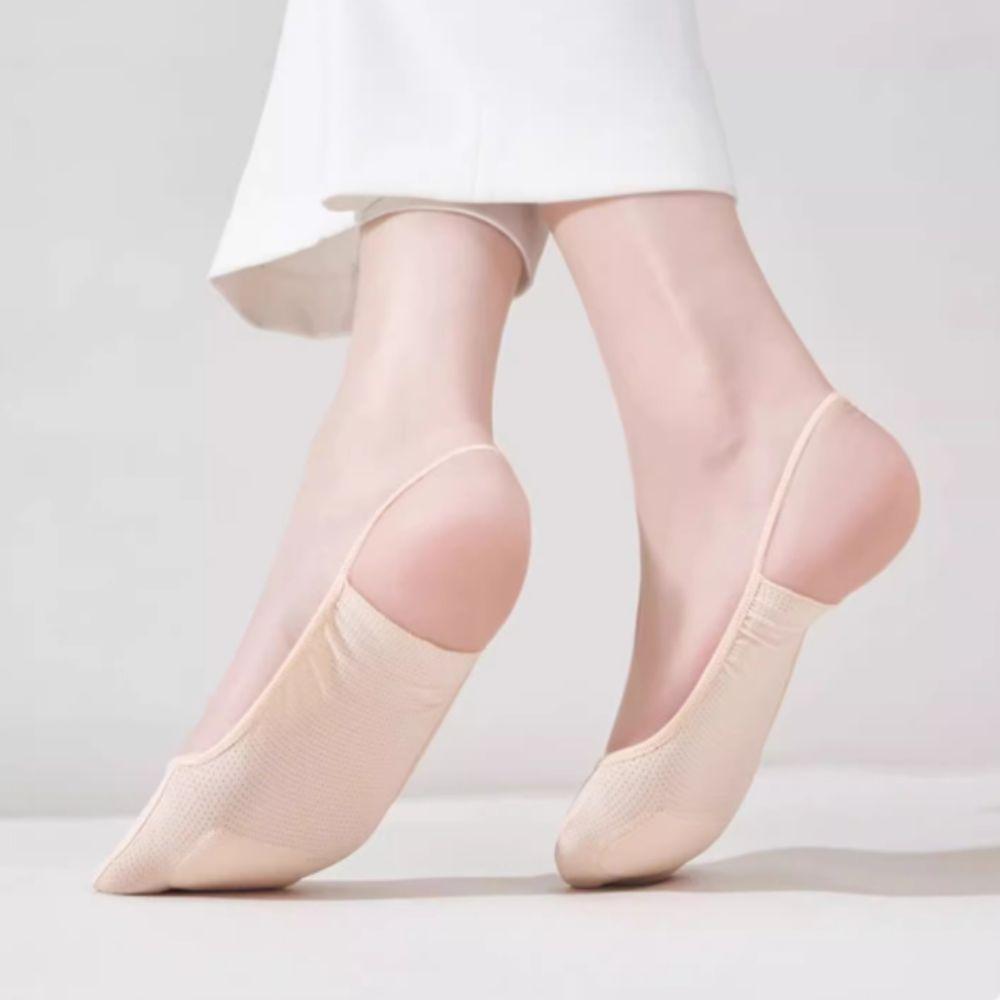 5Pairs Breathable Half Feet Socks Invisible Half Palm Socks Elastic Mesh Boat Socks  Women