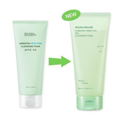 [Renewal] Round Around Comfort Green Tea Mildly Acidic Cleansing Gel Foam 200ml Single Item/Double Plan Choose 1, Korea Cleansing