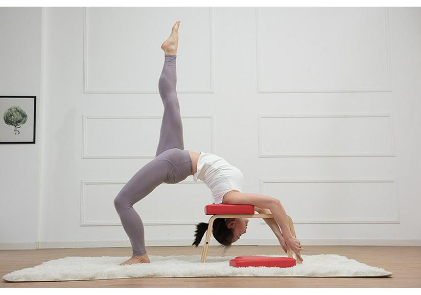 Wooden Yoga Inversion Bench for Shoulderstand and Handstand Assistance