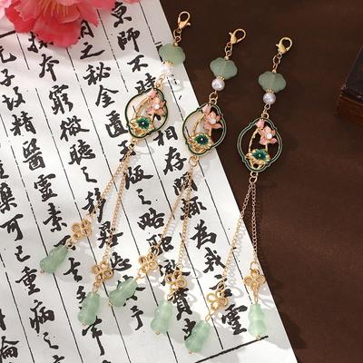 Neuer Chinesischer Antiker Lotusblumen-Perlen-Fransen-Anhänger Damen-Antiker Hanfu-Verschluss-Accessoires DIY Ohrringe Haarnadel-Accessoires