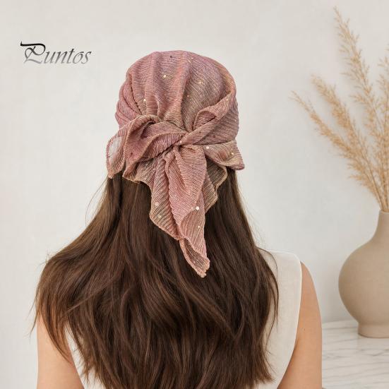 Sequin Headscarf Headscarf, Multi-Purpose Turban Headband Square Scarf, Adjustable Versatile Hair Scarf Strap Bohemian Style Head Wrap for Travel