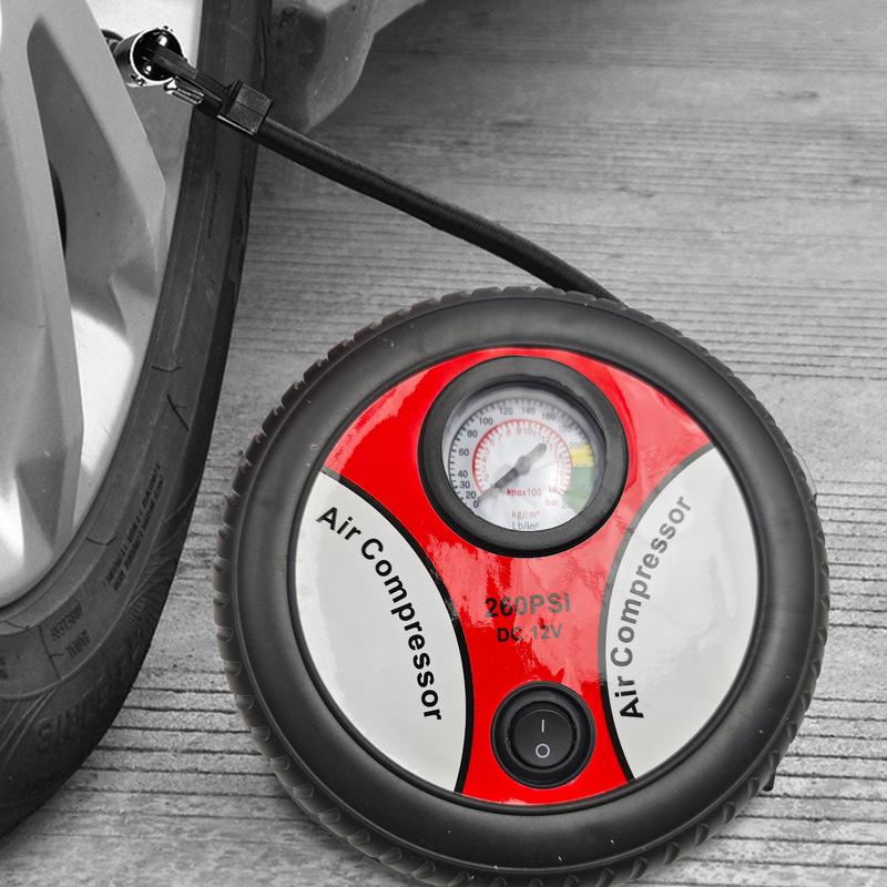 Portable Air Pump For Car Tires Car Tire Pump Multifunctional 12V Electric Tire Pump With Pointer Pressure Gauge Portable For