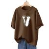 Oversized Dropped Shoulder White Letter Short Sleeve T-shirt for Women - Trendy Summer Fashion