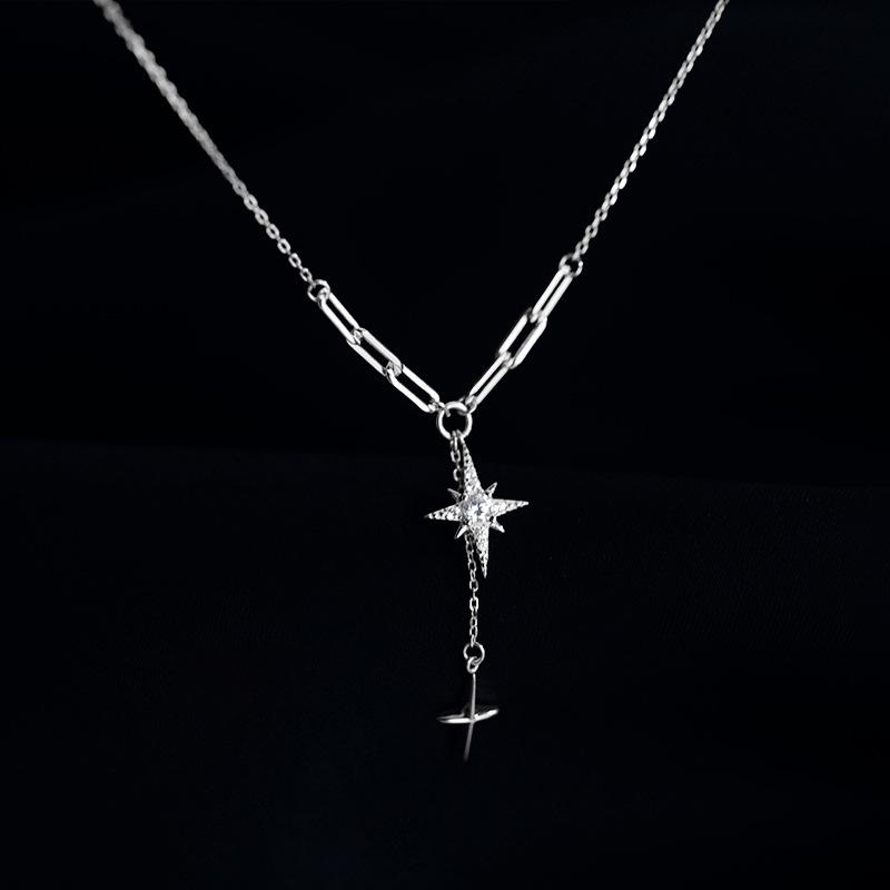 Collier Choker Croix Étoile Diamant – Noël Polyvalent Design Étoile à Pampille