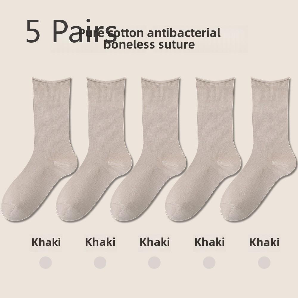 

5 пар женских носков до середины икры, осенне-зимних, антипиллинговых, без косточек, свободного покроя 5 pairs