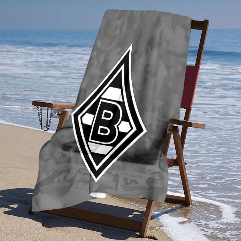 Beweis Strandtuch mit Borussia Mönchengladbach Logo Muster - weich, saugfähig, schnelltrocknend, maschinenwaschbar - perfekt zum Schwimmen, Camping, Baden