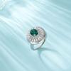 Elegant Emerald Cultured Gemstone Ring In S925 Silver with European and American Style