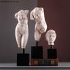 Nordic Half-body Statue Decoration Ornaments Creative Retro Frosted Resin Sculpture Art Living Room Desk Home Decoration Crafts