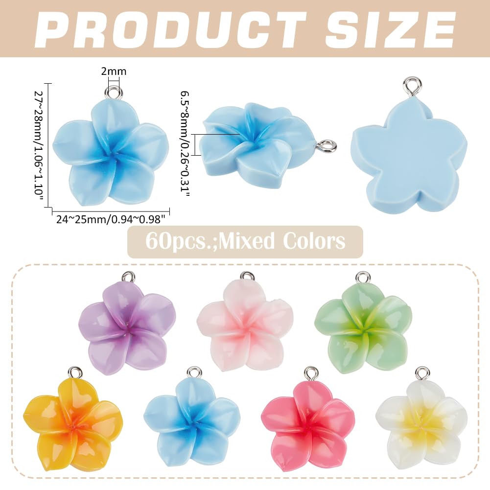 60 Plumeria Flower Clear Cute Petal Clay Resin DIY Craft DIY Jewelry Making Charms, Resin, Beads, Pendants, Earrings, Parts, Kits, Ornaments,