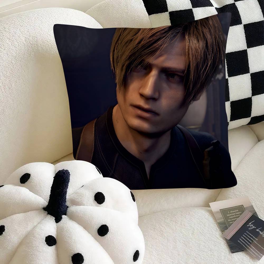 Leon Kennedy R-Resident E-Evil Pillow Case Fashion Square Pillowcase Bedroom Sofa Room Ins Decoration Leisure