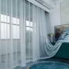 Solid Color Sheer Voile Curtain Window Sheer Semi Transparent Voile Rod Pocket Durable Elegant Clear Wedding   Living Room