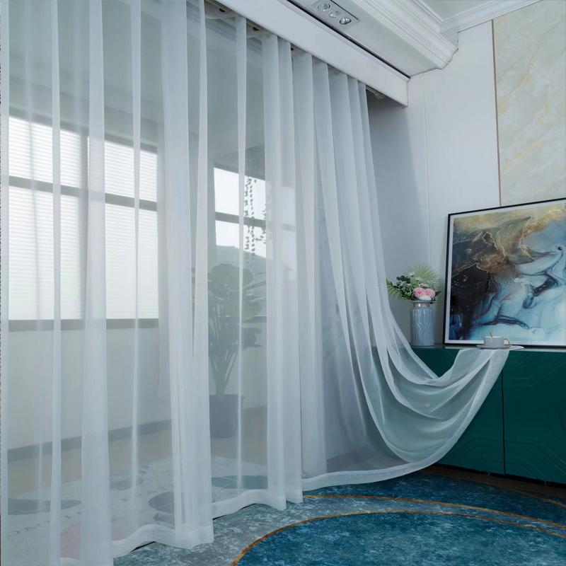 Solid Color Sheer Voile Curtain Window Sheer Semi Transparent Voile Rod Pocket Durable Elegant Clear Wedding Living Room