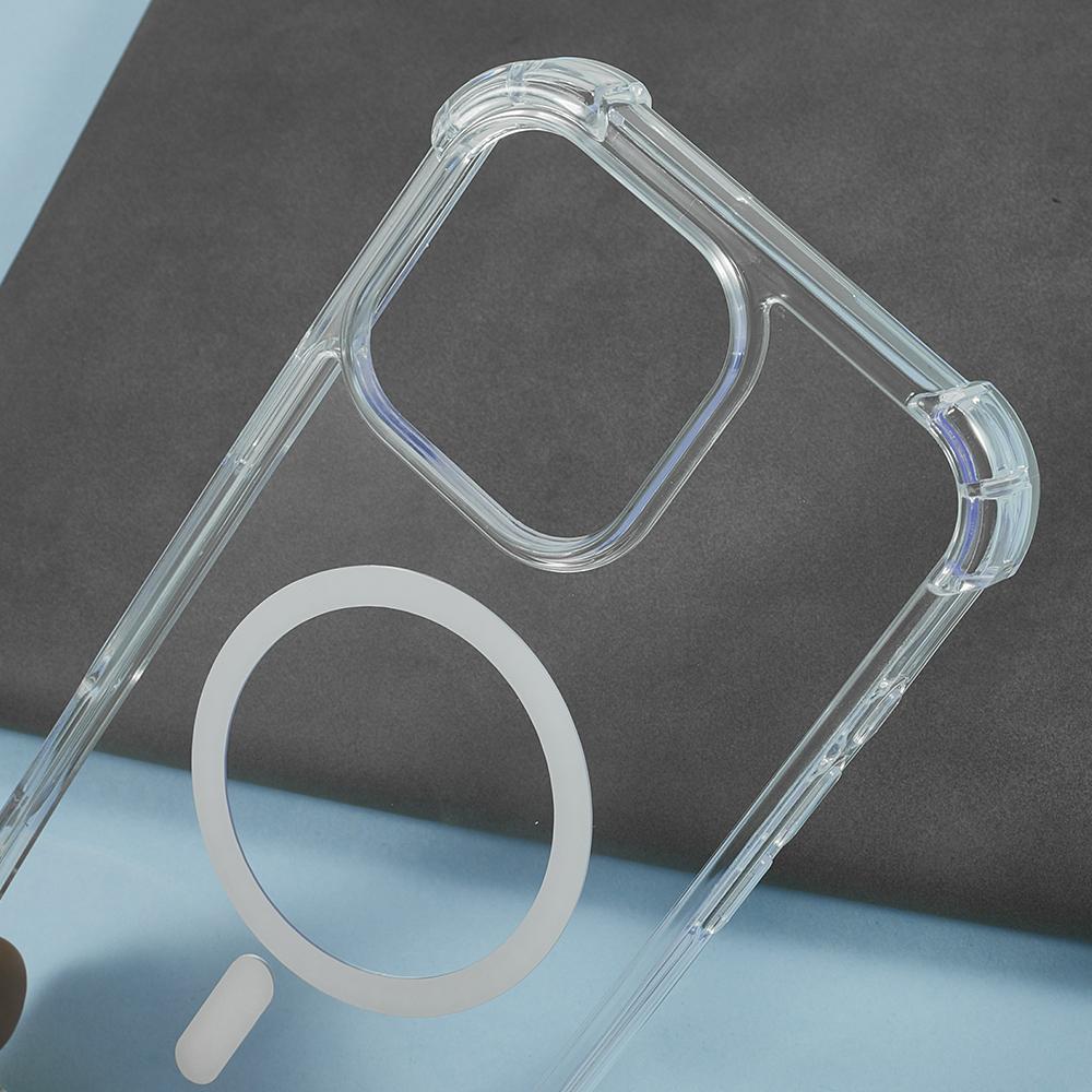 Przezroczyste etui na iPhone 16 Pro Max kompatybilne z MagSafe 1,5 mm wstrząsoodporna tylna okładka