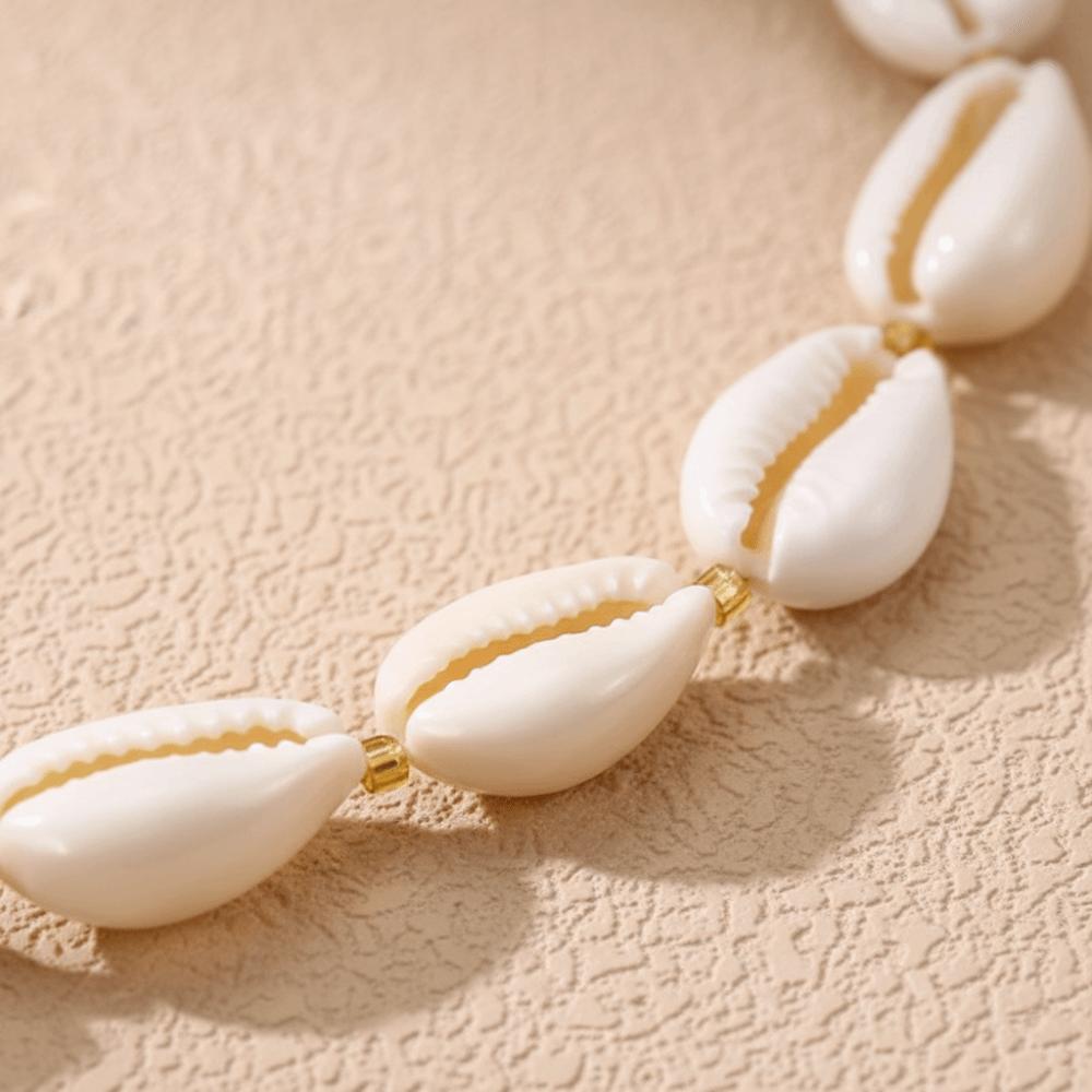 Texturierte Stränge Strand Boho Halskette mit Seestern Choker Neue Muschel Halskette für Damen Mädchen