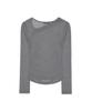 NICK&NICOLE Asymmetry Drape Shirring Top_Charcoal