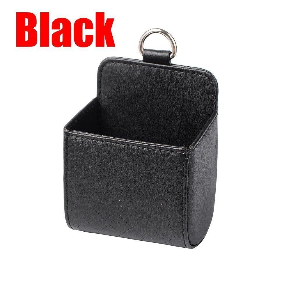 

Multifunctional Car Air Vent Organizer Beige Leather Storage Pouch With Handle чорний