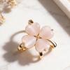 Anello Fermascarpe Quadrifoglio Anello Portascarpe Elegante con Pietra Occhio di Gatto Artificiale per Sciarpe, Foulard, Camicie da Donna