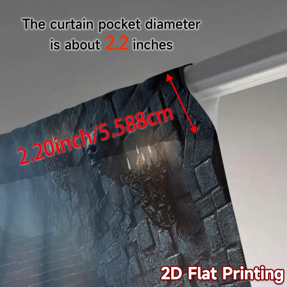 2pcs, 2D FLAT PRINTING Curtains (Without Rod) Dark Ascent Minimalist Modern Curtains Durable Polyester Curtains Decorations