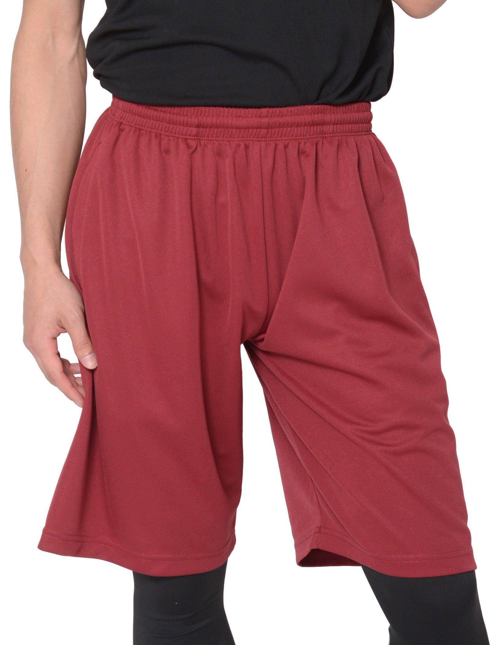 

Dry Solid with UV Size 4L T-shirt.ST Men s Shorts, Color, Pockets, Protection, 4.4oz, Burgundy,