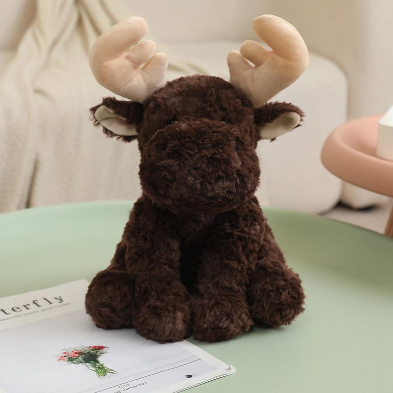 1Pc 25cm Fluffy Lions Fox Piggy Cattle Peluche Toy Cute Sitting Animal Elephant Koala Bear Monkey Cow Polar Bear Dolls for Kids