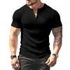 Summer Men's Matching Short-sleeved  Shirt Single Breasted Breathable Sports Casual Top