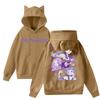 Ladies Fashion Casual Long Sleeve Printed Round Neck Hoodie Pullover Top With  Pockets