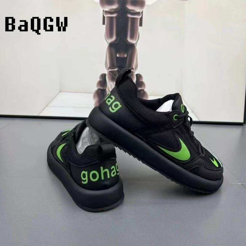 Модные дизайнерские белые кроссовки на платформе с цветными блоками для мужчин — фото 7