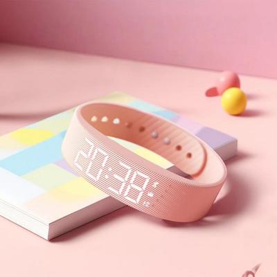 Adjustable Band Silent Smart Band LED Digital Display Digital Alarm Clock Watch Running Exercise