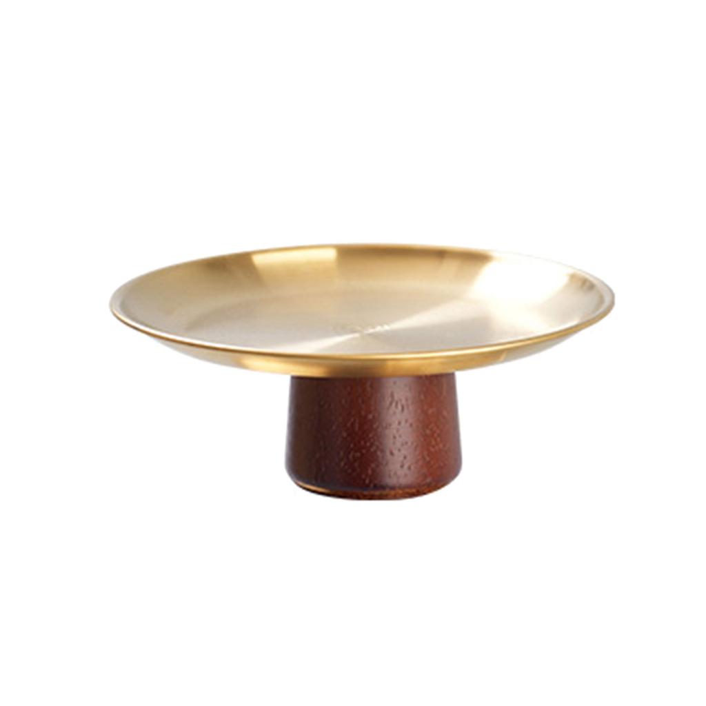 Portable Stainless Steel Tray for Dessert and Snacks Metal High Footed Fruit Display Plate Elegant Appetizer Platter