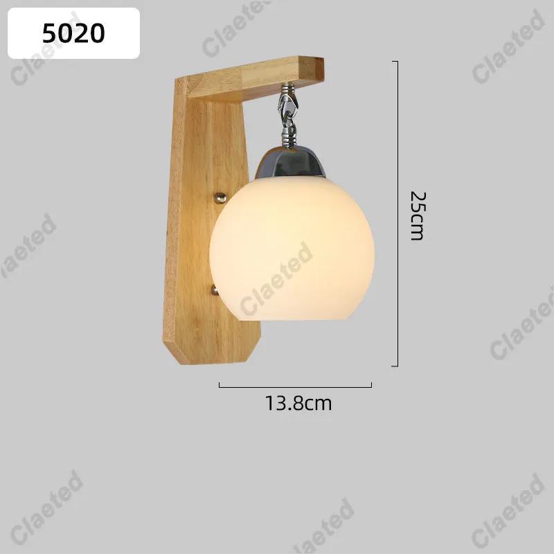 12 Style Creative Solid Wood Wall Lamp Indoor Decor Lamp Bedroom Bedside Lamp European Living Room Corridor Aisle Staircase Lamp