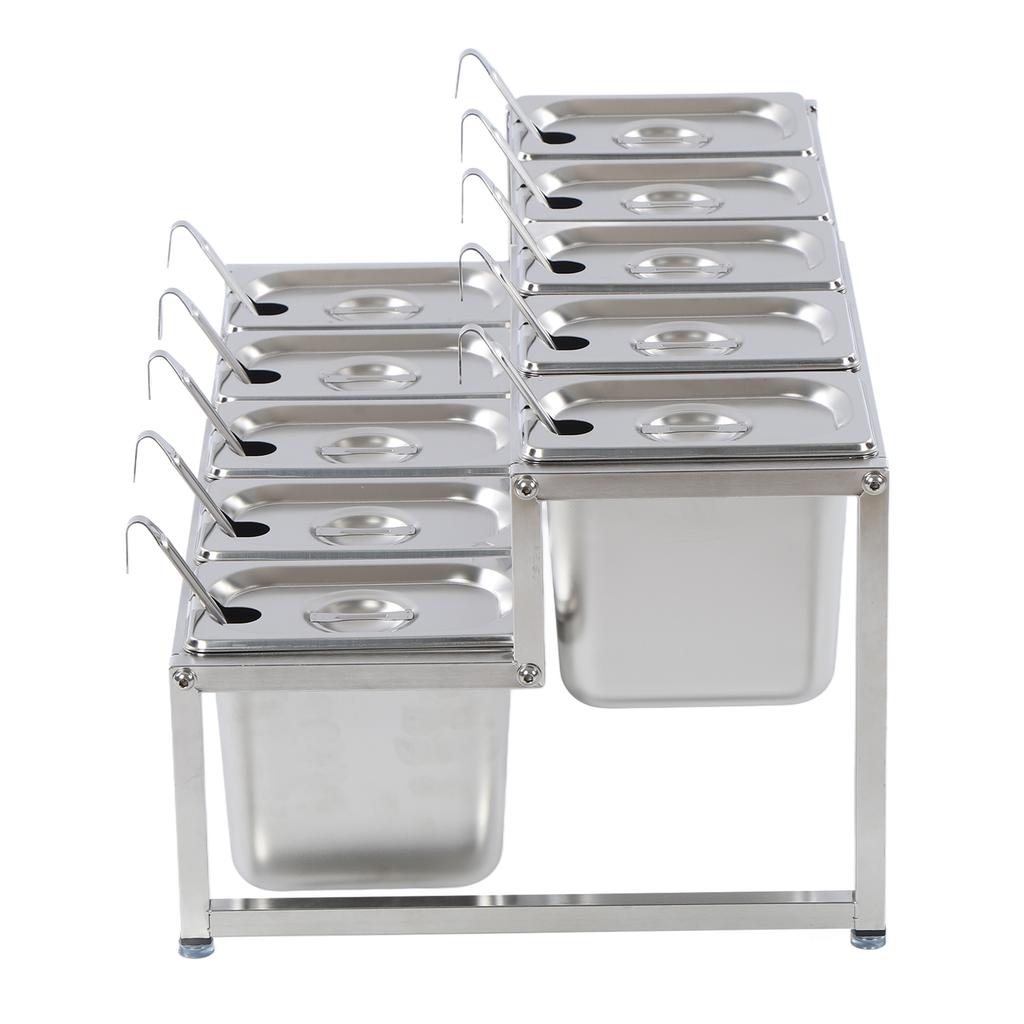 Telescopic Condiment Dispenser Dual Layers Stainless Steel Jam Pot Rack for Milk T Shop Household
