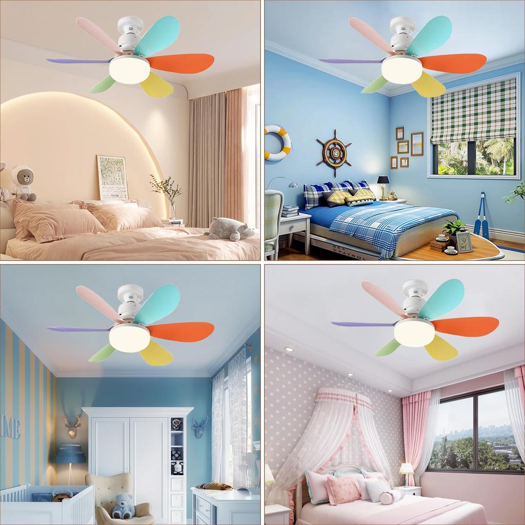 E26 E27 Base LED Home-use Ceiling Fan Light with Wireless Remote 42cm Smart Quiet Fan Light for Room Office Study Kitchen