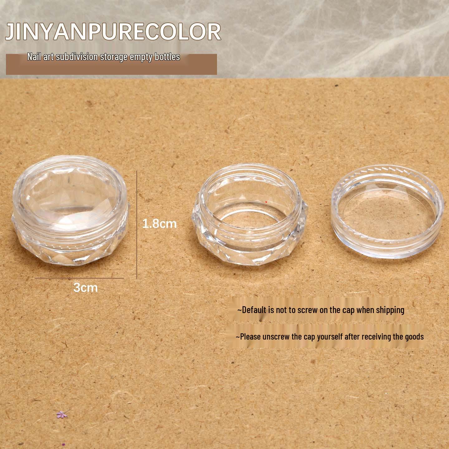 Nail Art Storage Box with Transparent Acrylic Diamond Jars and Independent Compartments