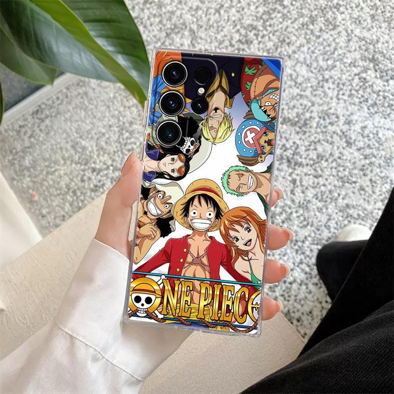 Hot One Anime P-Piece S26 Ultra Case Coque For Samsung Galaxy S25 S26 S24 S23 Ultra S22 S20 Plus S21 FE A57 5G Clear Phone Cover